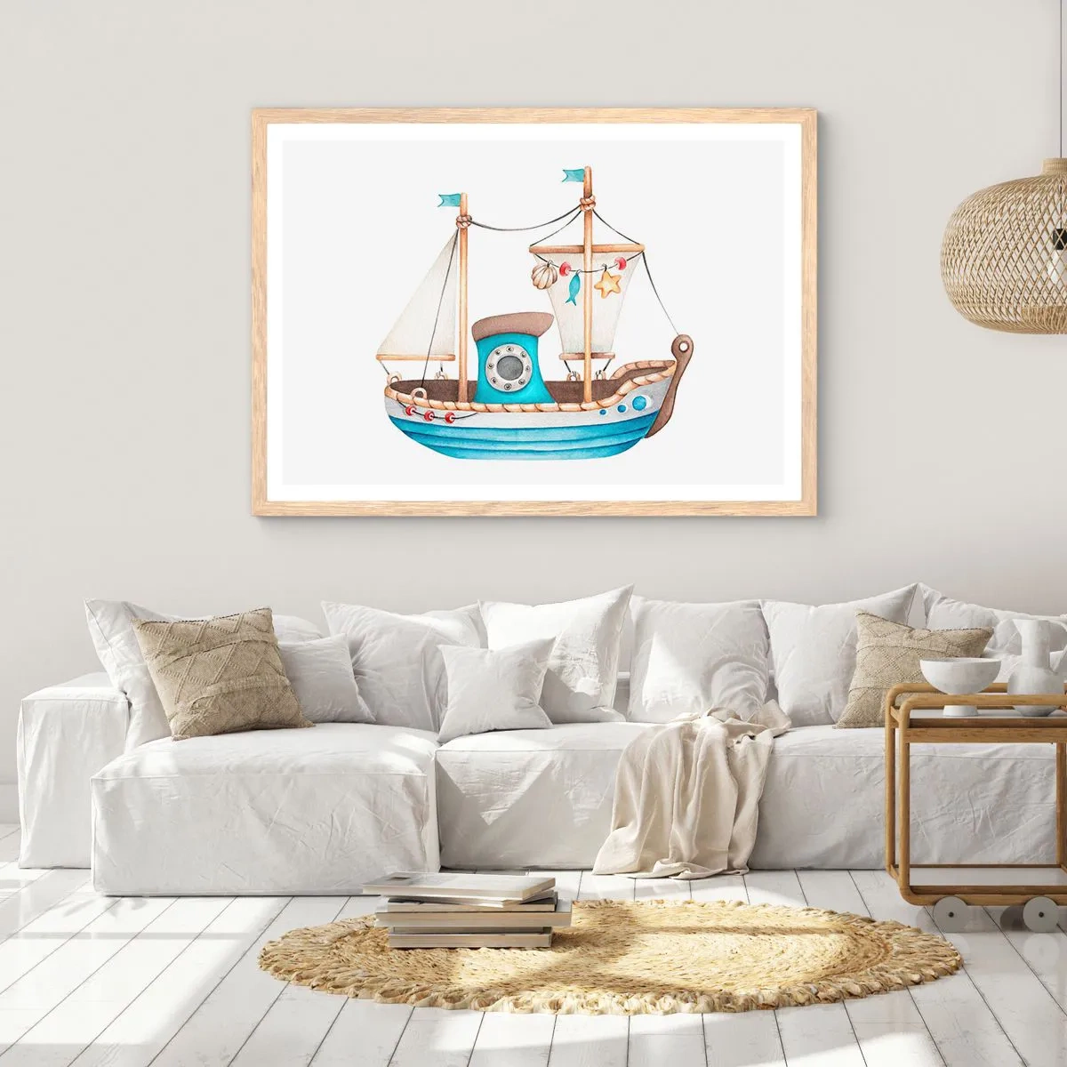 Poster in light oak frame - Ahoy, Adventure! - 91x61 cm