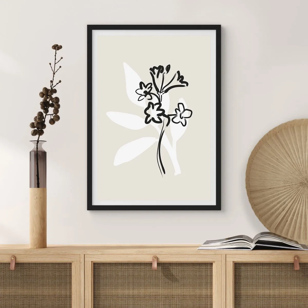 Poster in black frame - Sketch for Herbarium - 61x91 cm