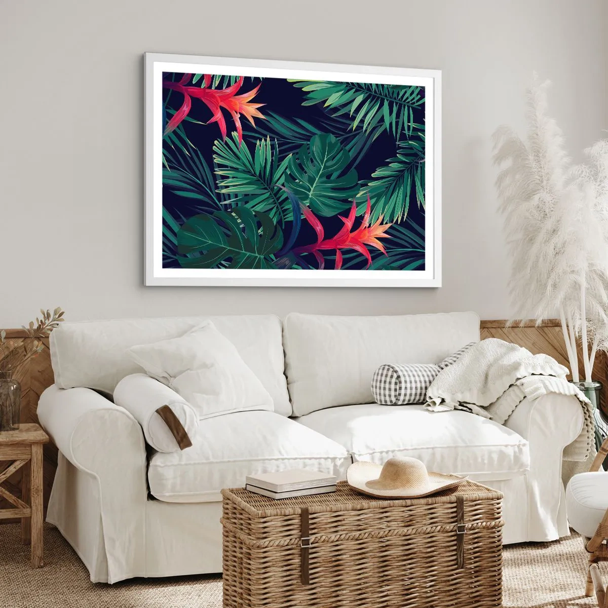 Poster in white frmae - Burn in Green - 50x40 cm