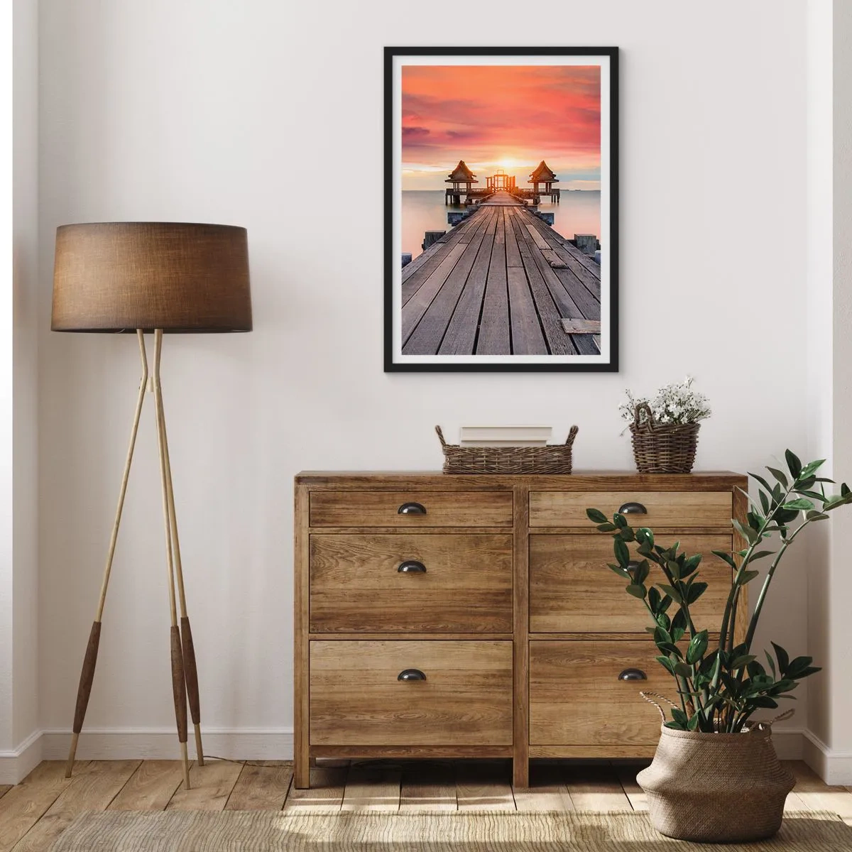 Poster in black frame - Sunset on the East - 40x50 cm
