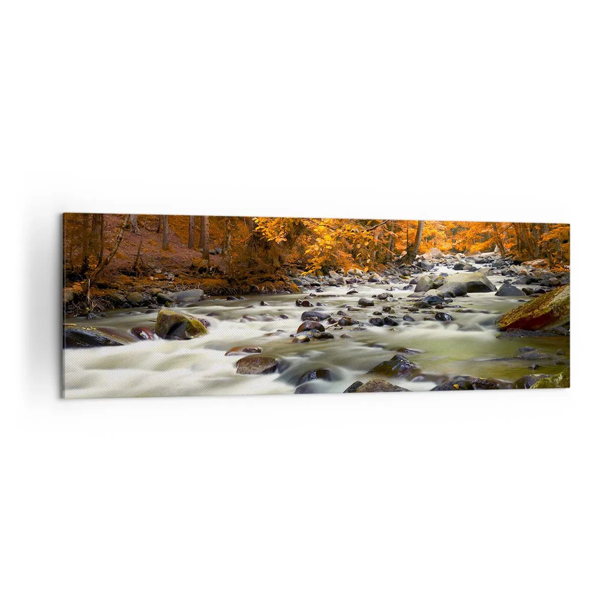 Canvas picture - Brook in a Golden Forest - 160x50 cm