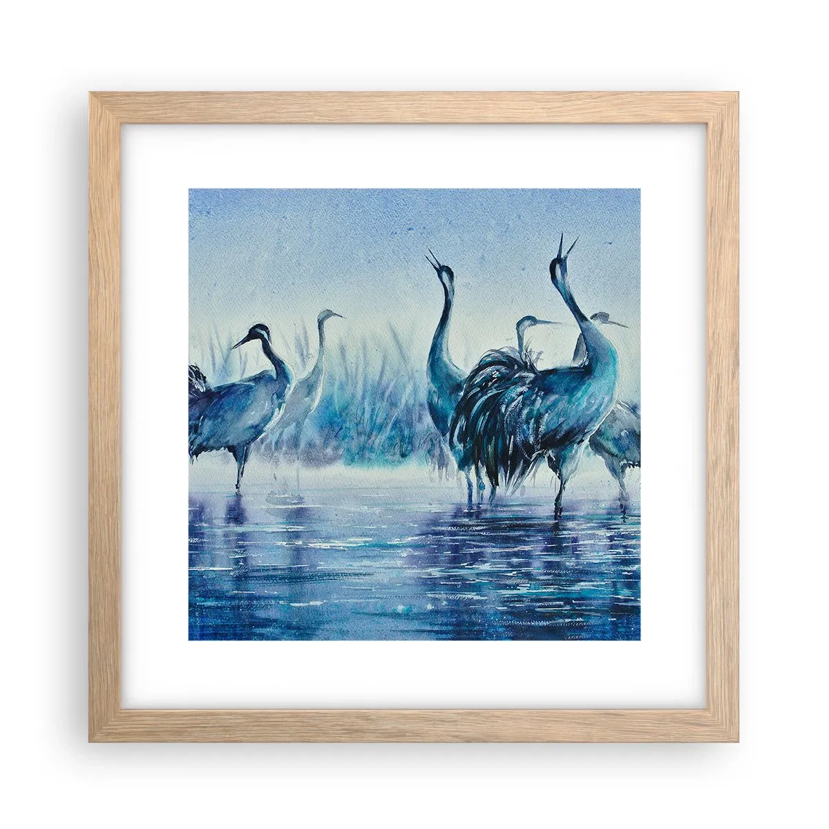 Poster in light oak frame - Morning Encounter - 30x30 cm