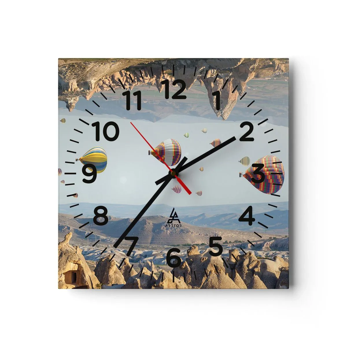 Wall clock - Clock on glass - Here Everything Is Possible - 30x30 cm