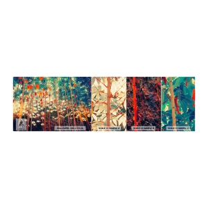 Photo Wallpaper Sample Self-Adhesive Deluxe Sticker - Secret Life of Leaves - Tropical forest, Nature, Trees - 100x30 cm