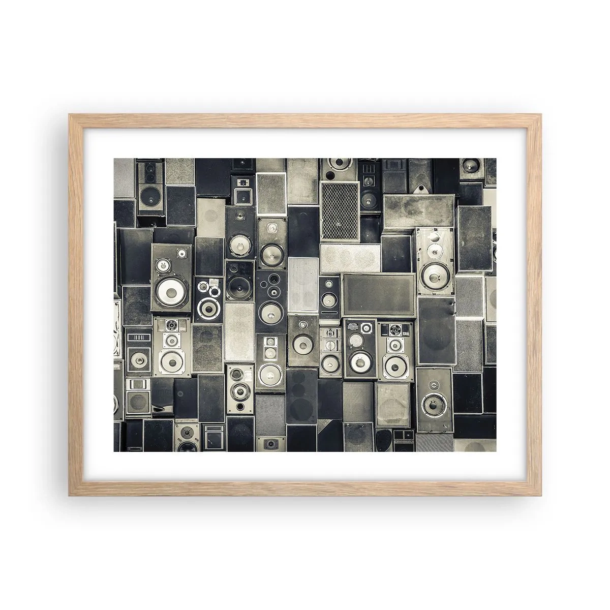 Poster in light oak frame - And Music Is Playing - 50x40 cm