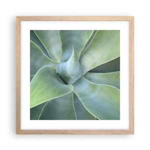 Poster in light oak frame - Birth of Green - 40x40 cm