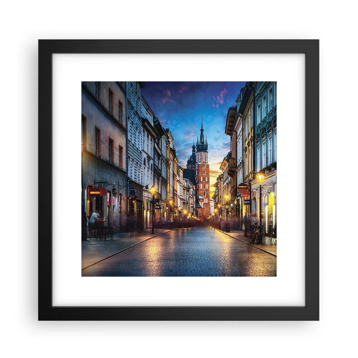 Poster in black frame - Charm of Cracow - 30x30 cm