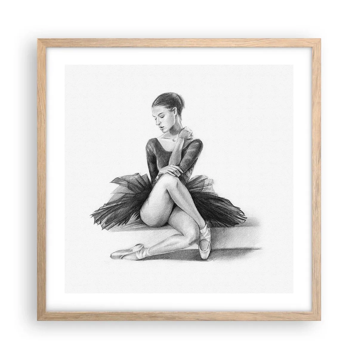 Poster in light oak frame - Enchanted by a Dance - 50x50 cm