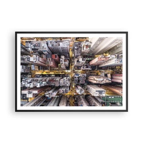 Poster in black frame - Greetings from Hong Kong - 100x70 cm