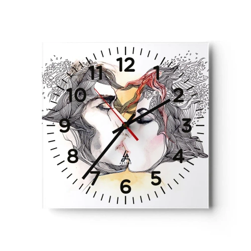 Wall clock - Clock on glass - World Does Not Exist - 30x30 cm