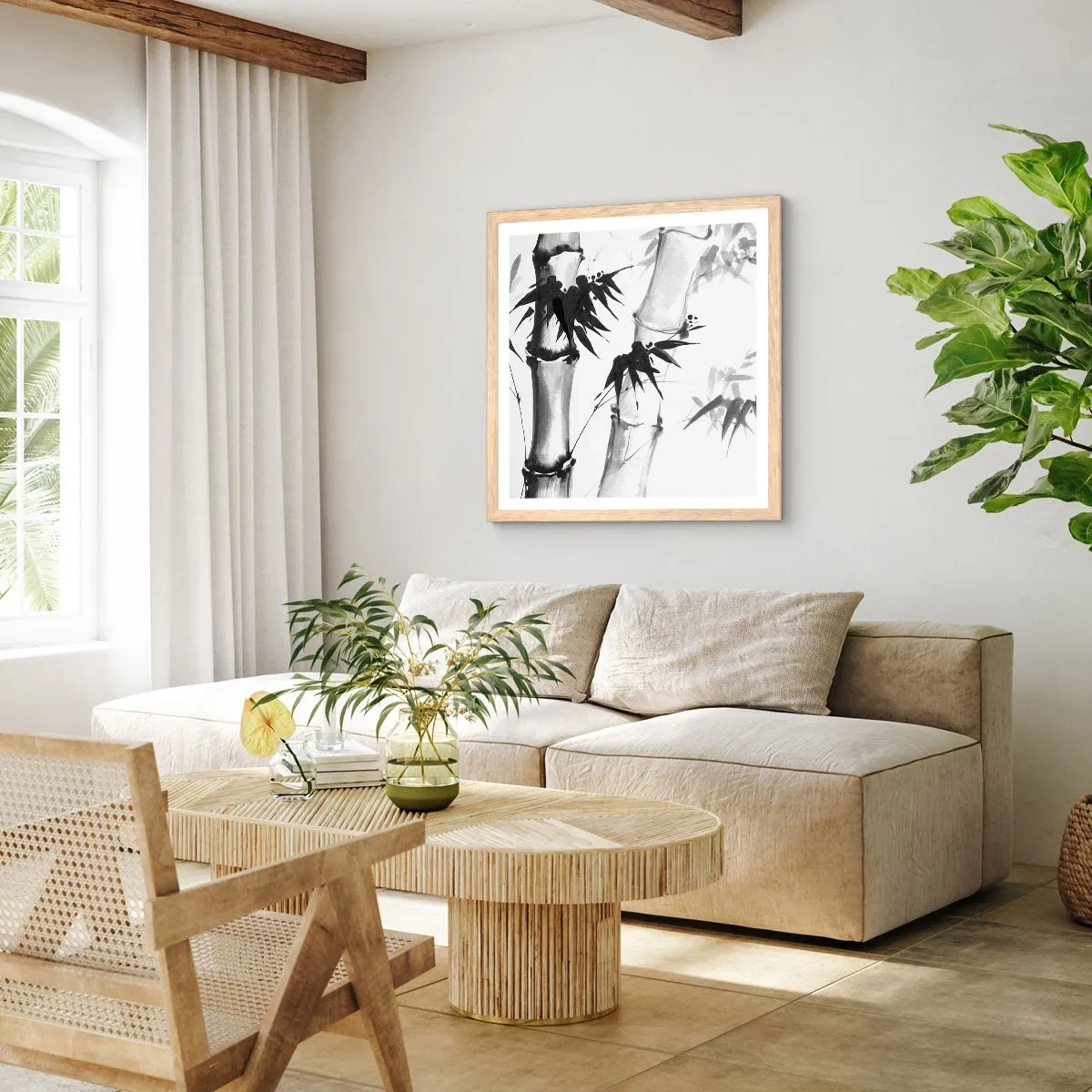 Poster in light oak frame - Close-up to the Orient - 50x50 cm