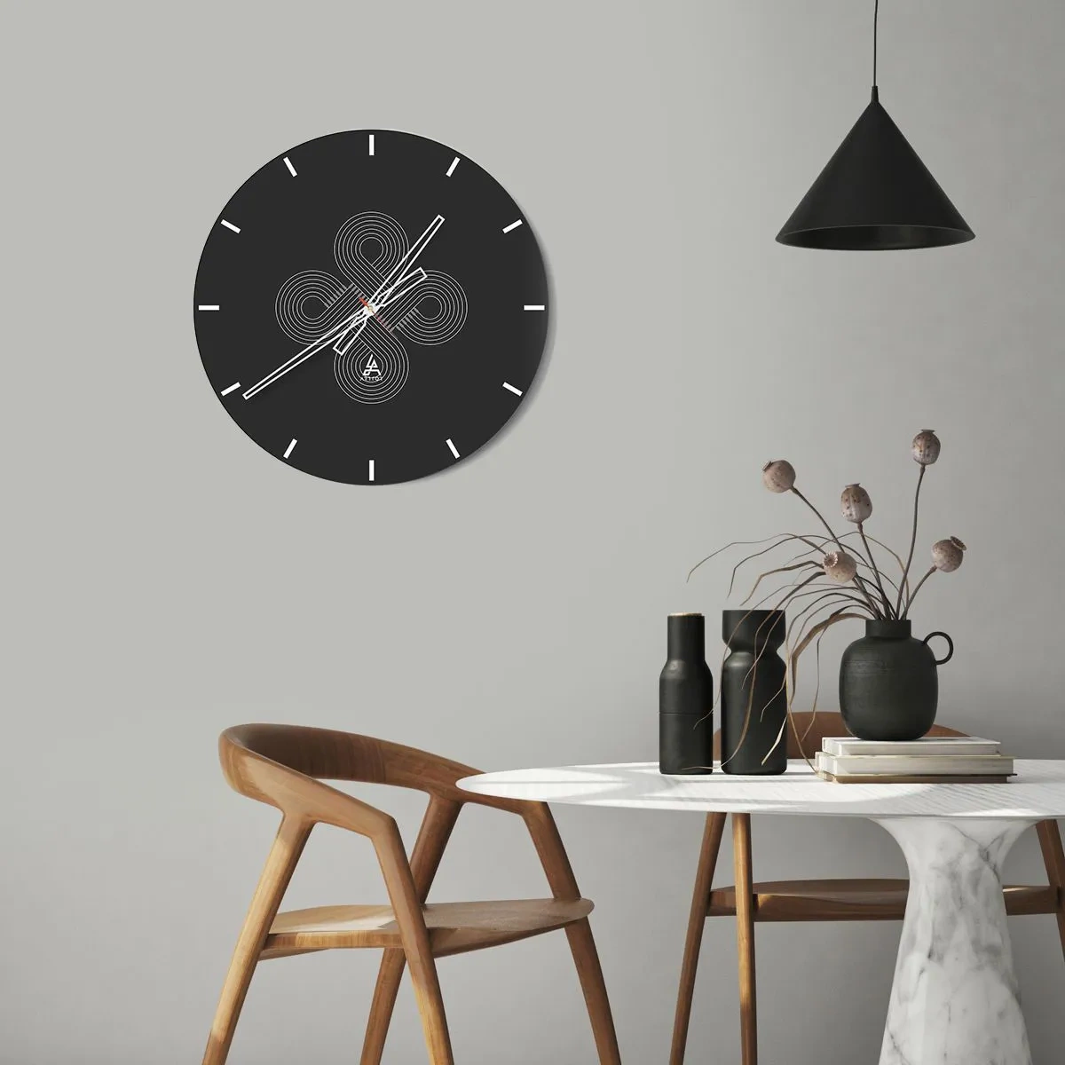 Wall clock - Clock on glass - In Celtic Spirit - 40x40 cm