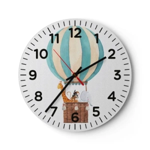 Wall clock - Clock on glass - Fantastic Trip - 30x30 cm