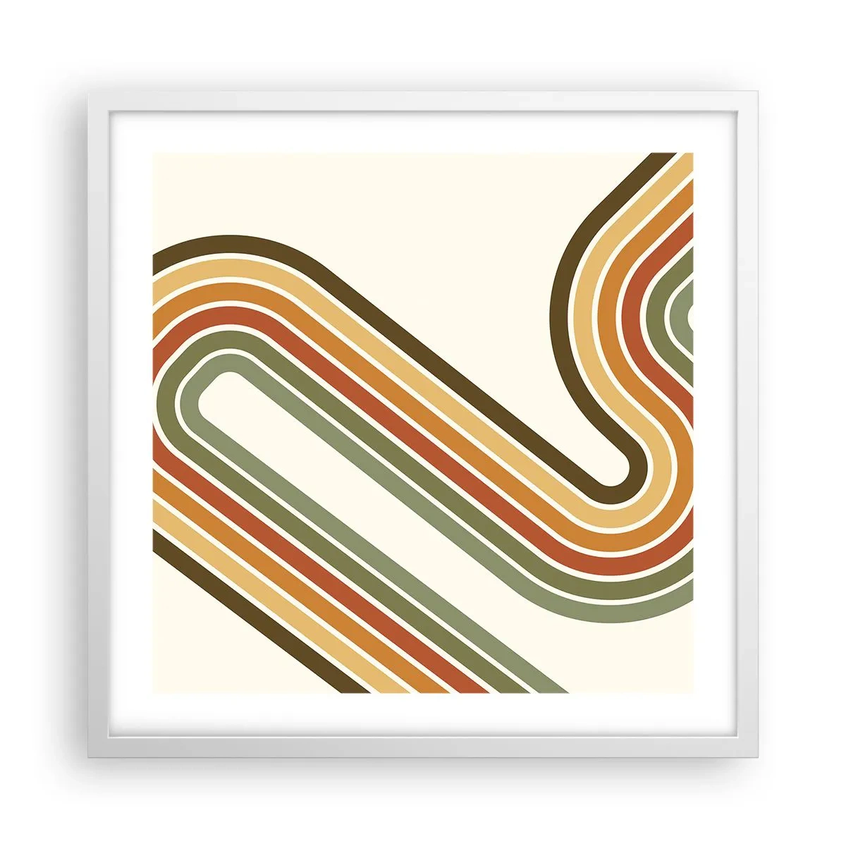 Poster in white frmae - Zigzaging towards the Goal - 50x50 cm