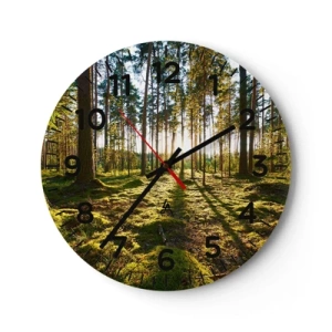 Wall clock - Clock on glass - Deep in the Forest - 30x30 cm