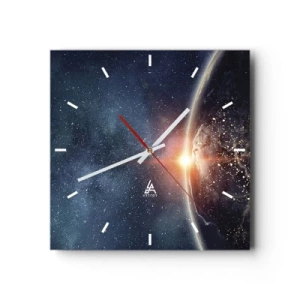 Wall clock - Clock on glass - In a New Perspective - 30x30 cm