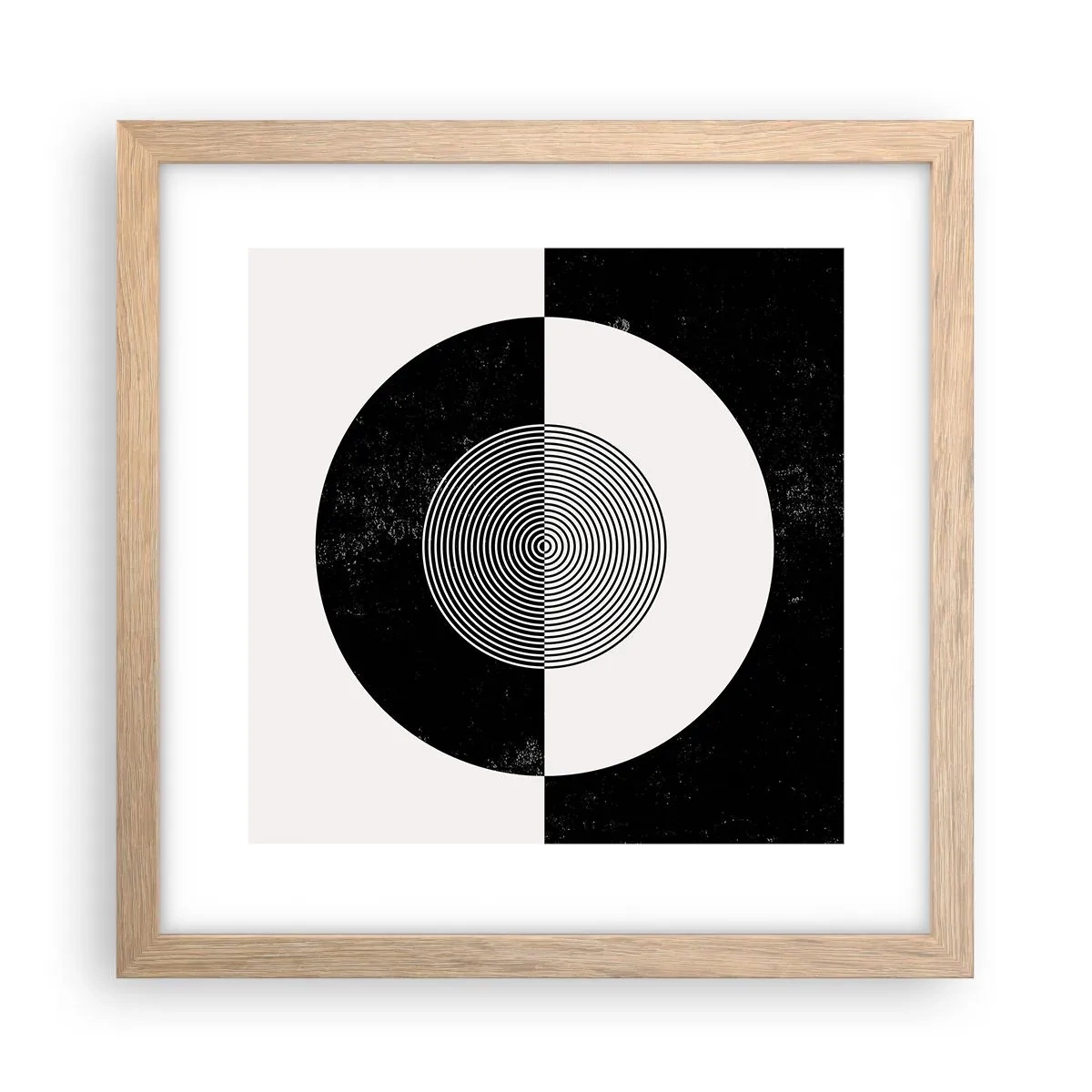 Poster in light oak frame - Harmony in Black and White - 30x30 cm