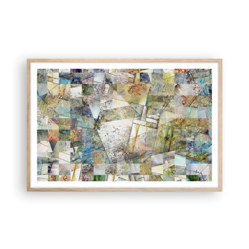 Poster in light oak frame - Geometric Reshuffling - 91x61 cm