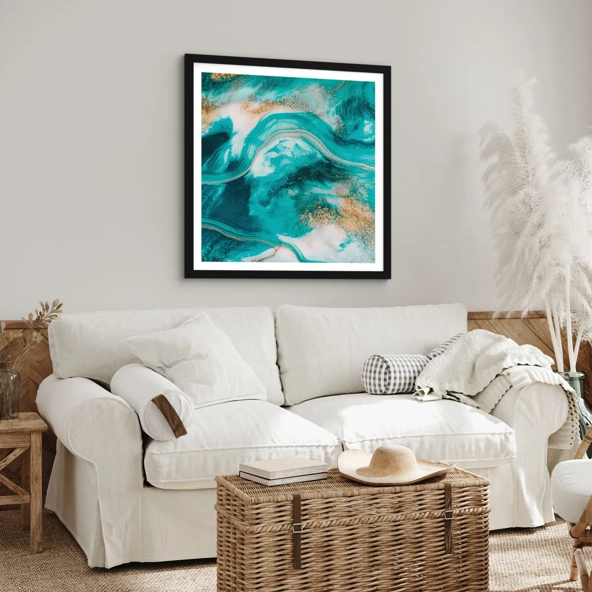 Poster in black frame - River of Gold - 60x60 cm