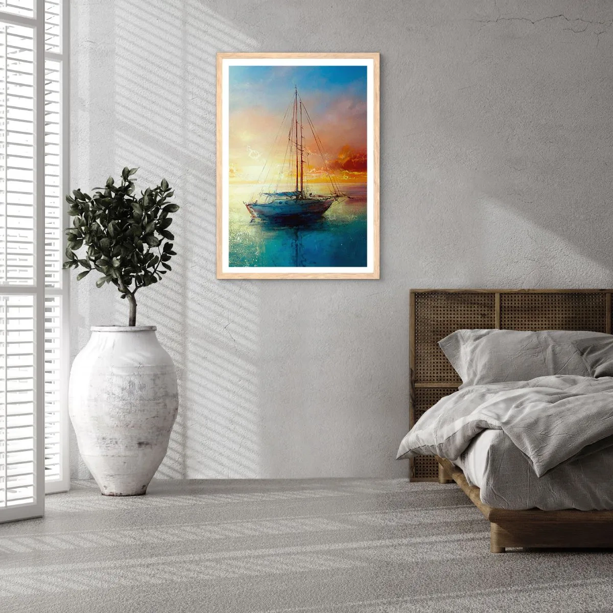 Poster in light oak frame - In a Golden Bay - 50x70 cm