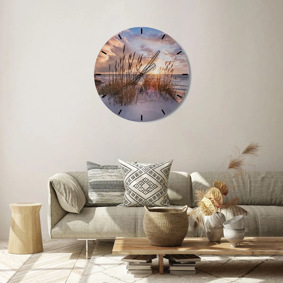 Wall clock - Clock on glass - Farewell to the Sun and Wind - 30x30 cm