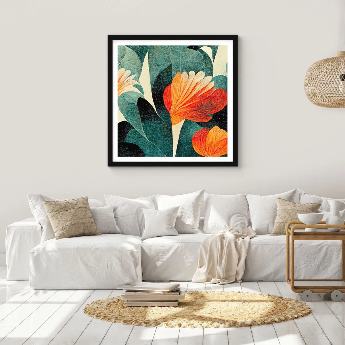 Poster in black frame - Heat of the Tropics, Coolness of the Ground - 60x60 cm