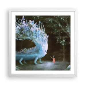 Poster in white frmae - Fantastic Encounter - 50x50 cm
