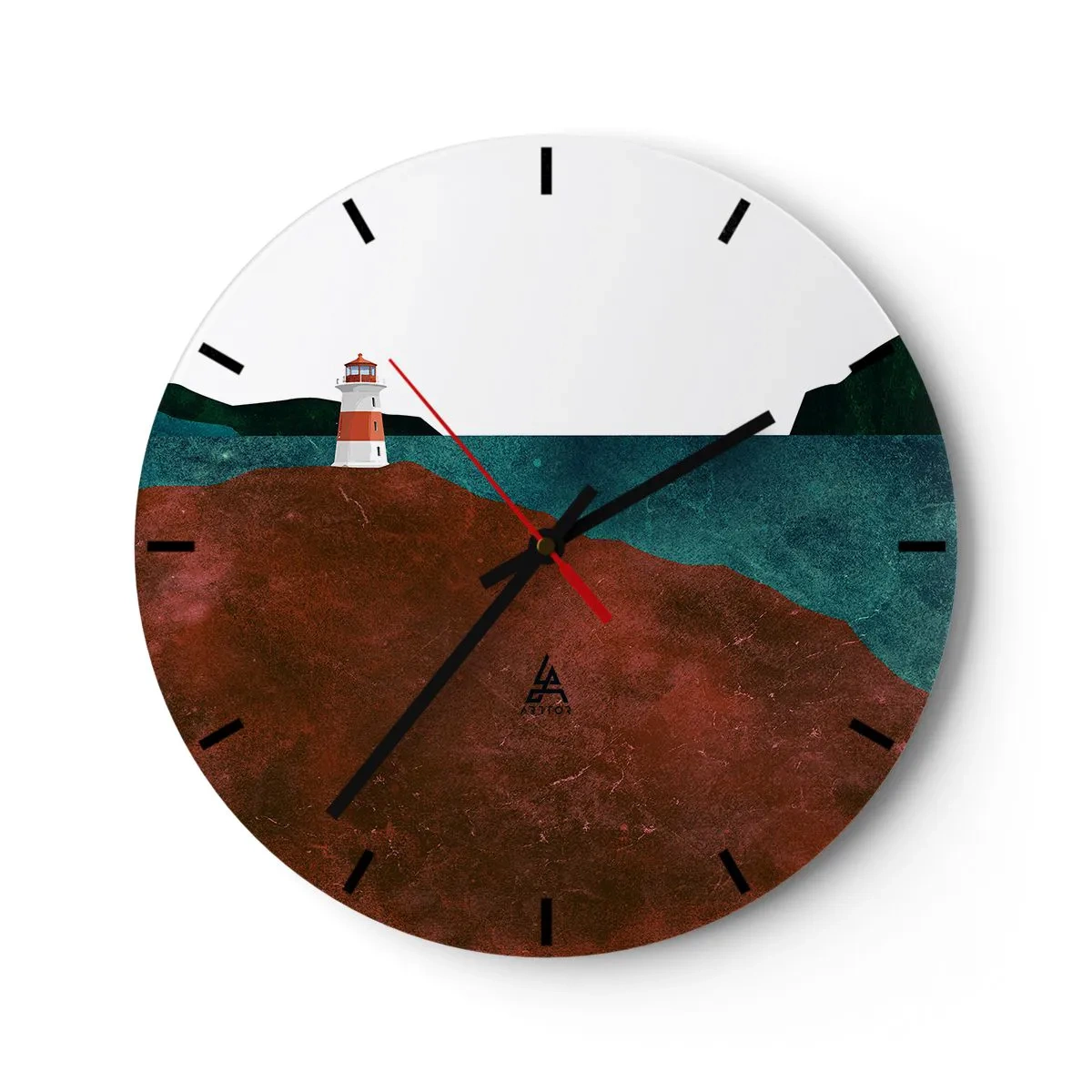 Wall clock - Clock on glass - Gazing at the Sea - 40x40 cm