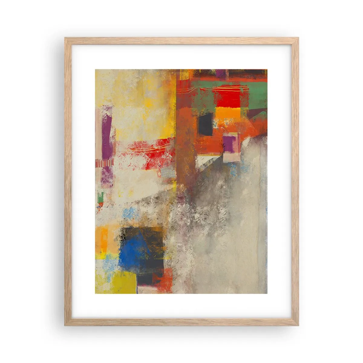 Poster in light oak frame - Geometry of Colours - 40x50 cm