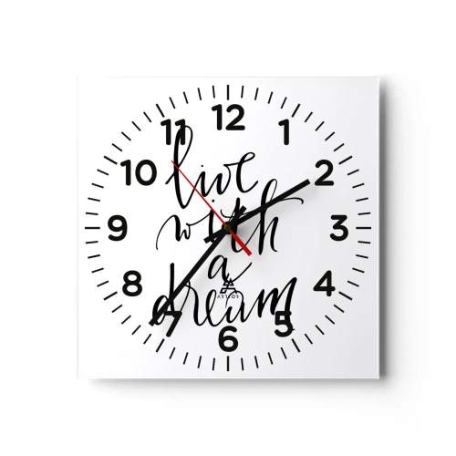 Wall clock - Clock on glass - Of Course - 30x30 cm
