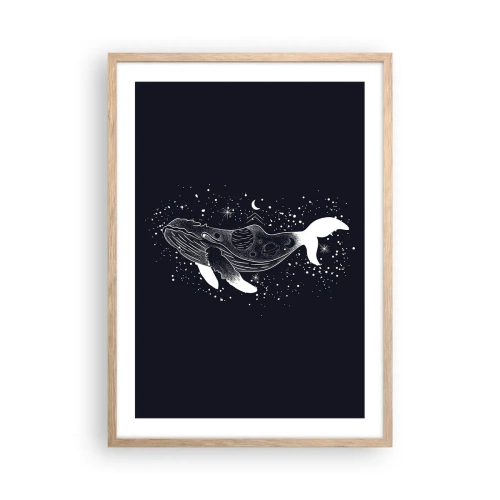 Poster in light oak frame - In the Ocean of Universe - 50x70 cm