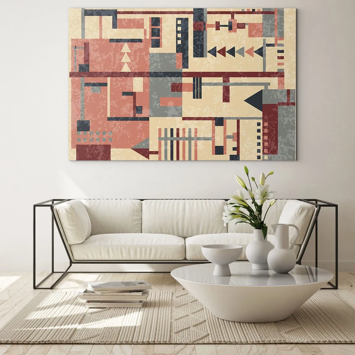 Glass picture - Combinations of Verticals and Horizontals - 120x80 cm
