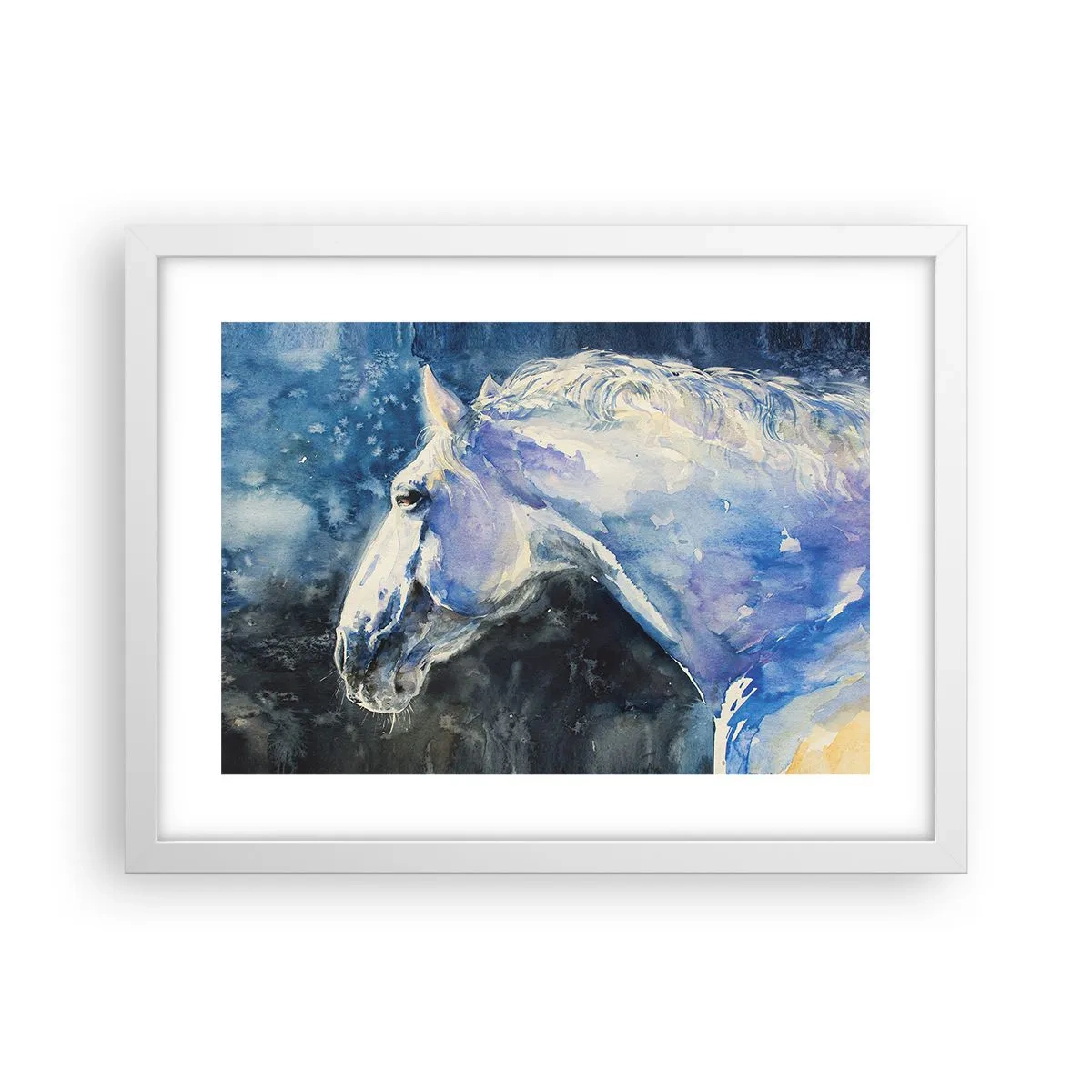 Poster in white frmae - Portrait in Blue Light - 40x30 cm