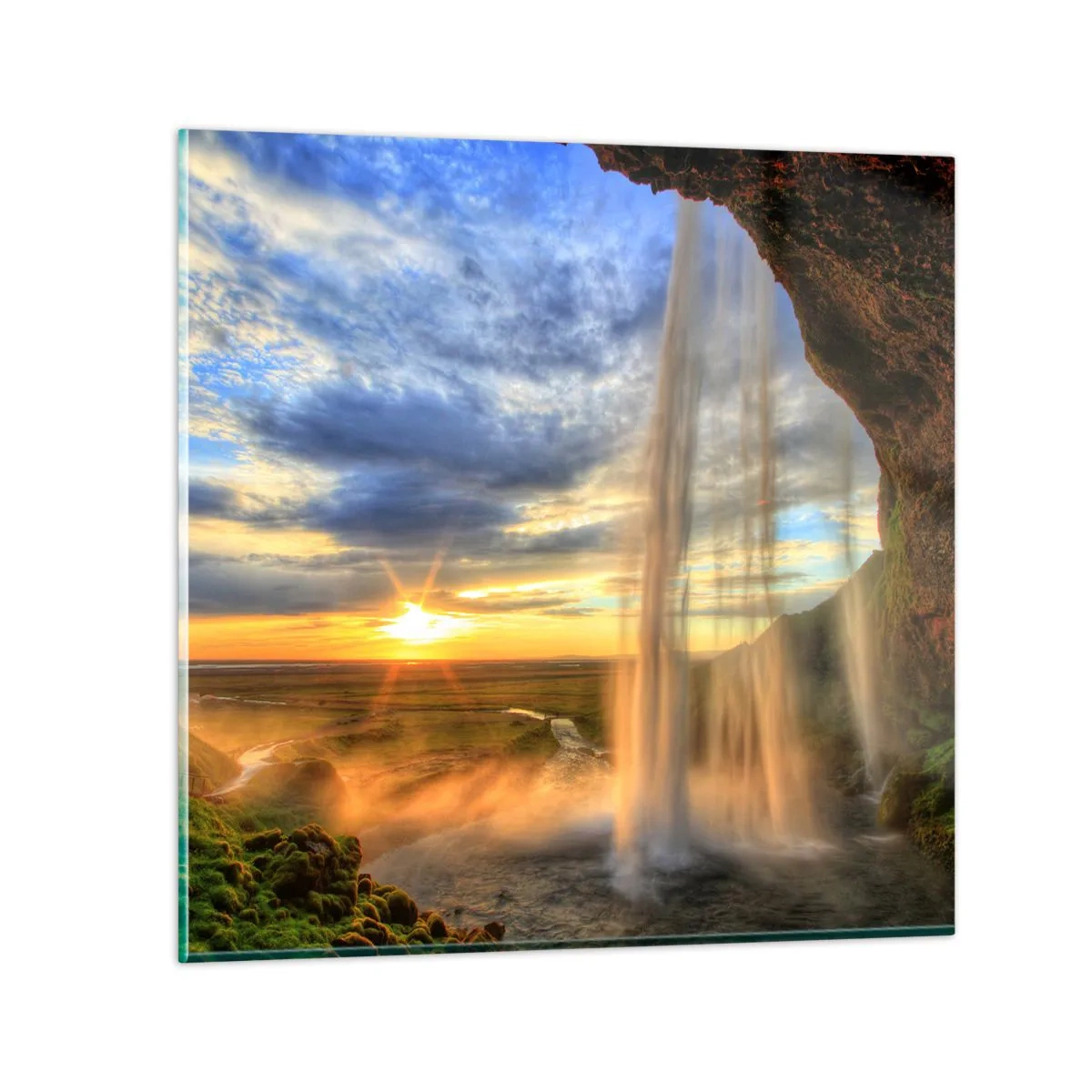 Glass picture - World behind Raindrops - 30x30 cm