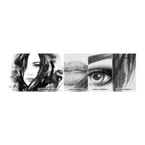 Photo Wallpaper Sample Premium Canvas - Portriat of a Lady in  Black and White - Abstraction, Woman's Face, Portrait - 100x30 cm