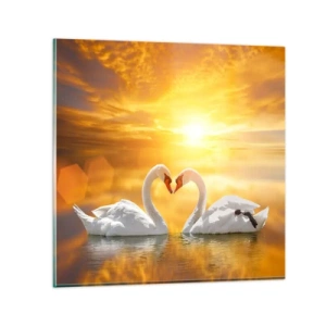 Glass picture - Heart Is the Most Beautiful Word in the World - 50x50 cm