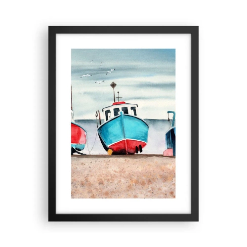 Poster in black frame - Ready for Fishing - 30x40 cm