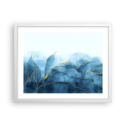 Poster in white frmae - Blue In Gold - 50x40 cm
