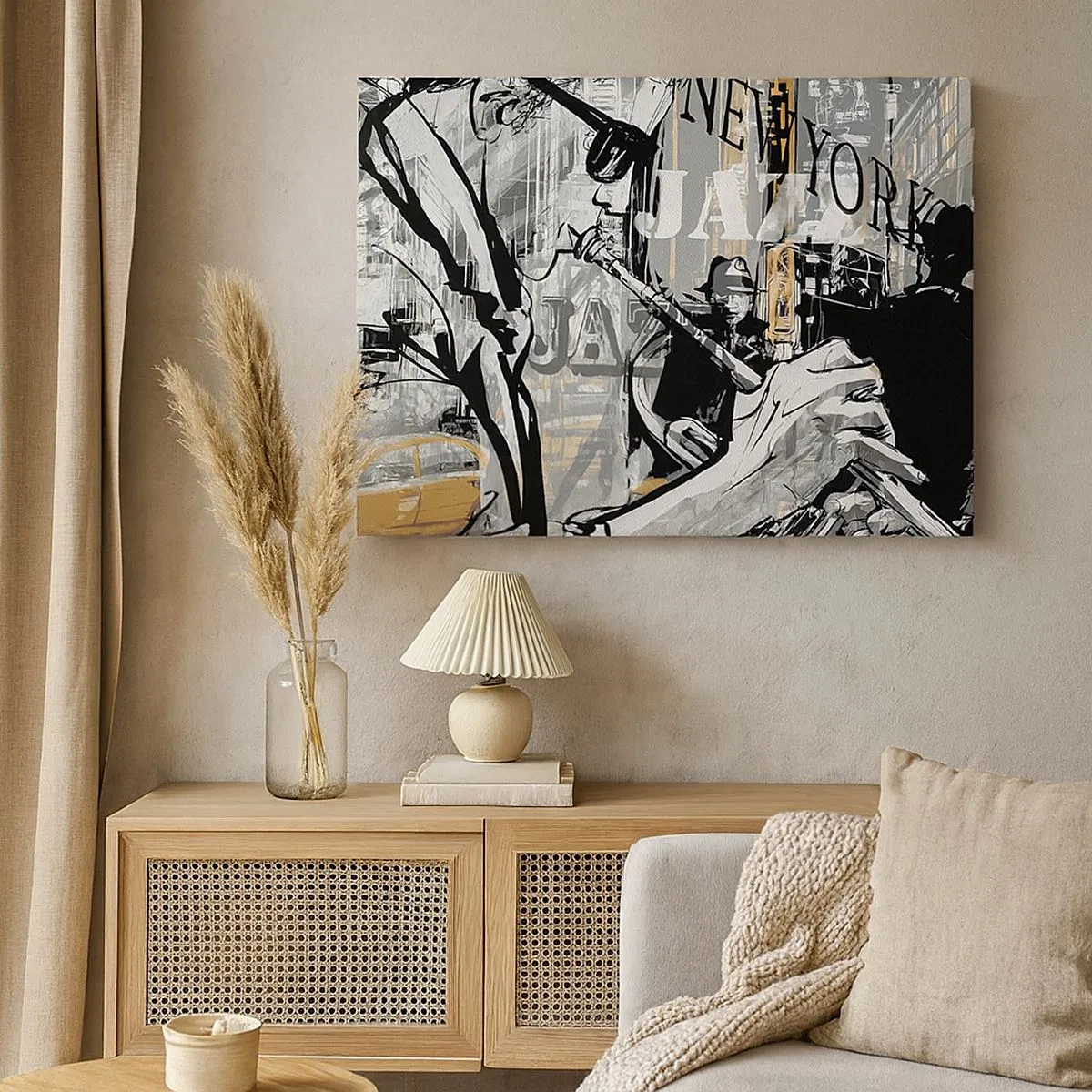 Canvas picture - New York Jazz Scene - 70x50cm - In the Rhythm of New York - Modern wall decoration for the living room and bedroom ARTTOR