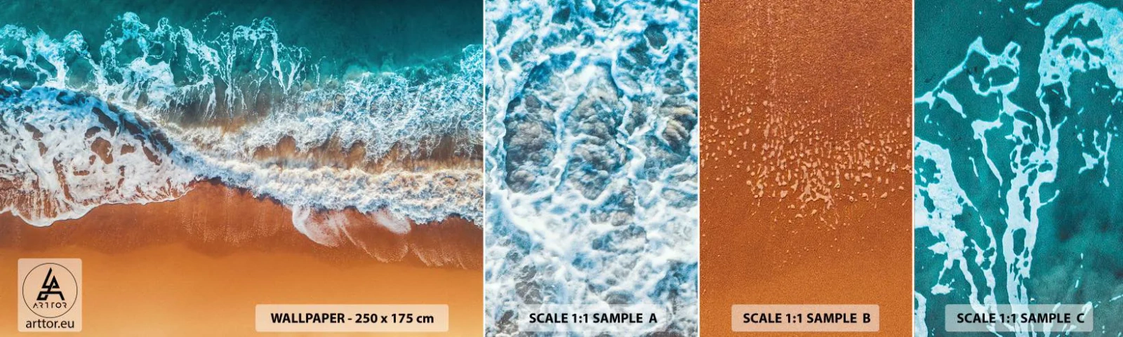 Photo Wallpaper Sample Standard Eco - Always in a Couple - Landscape, Sea, Beach - 100x30 cm