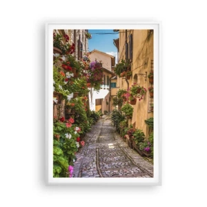 Poster in white frmae - Italian Back Street - 70x100 cm