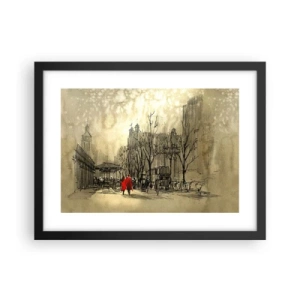 Poster in black frame - A Date in London Fog - 40x30 cm