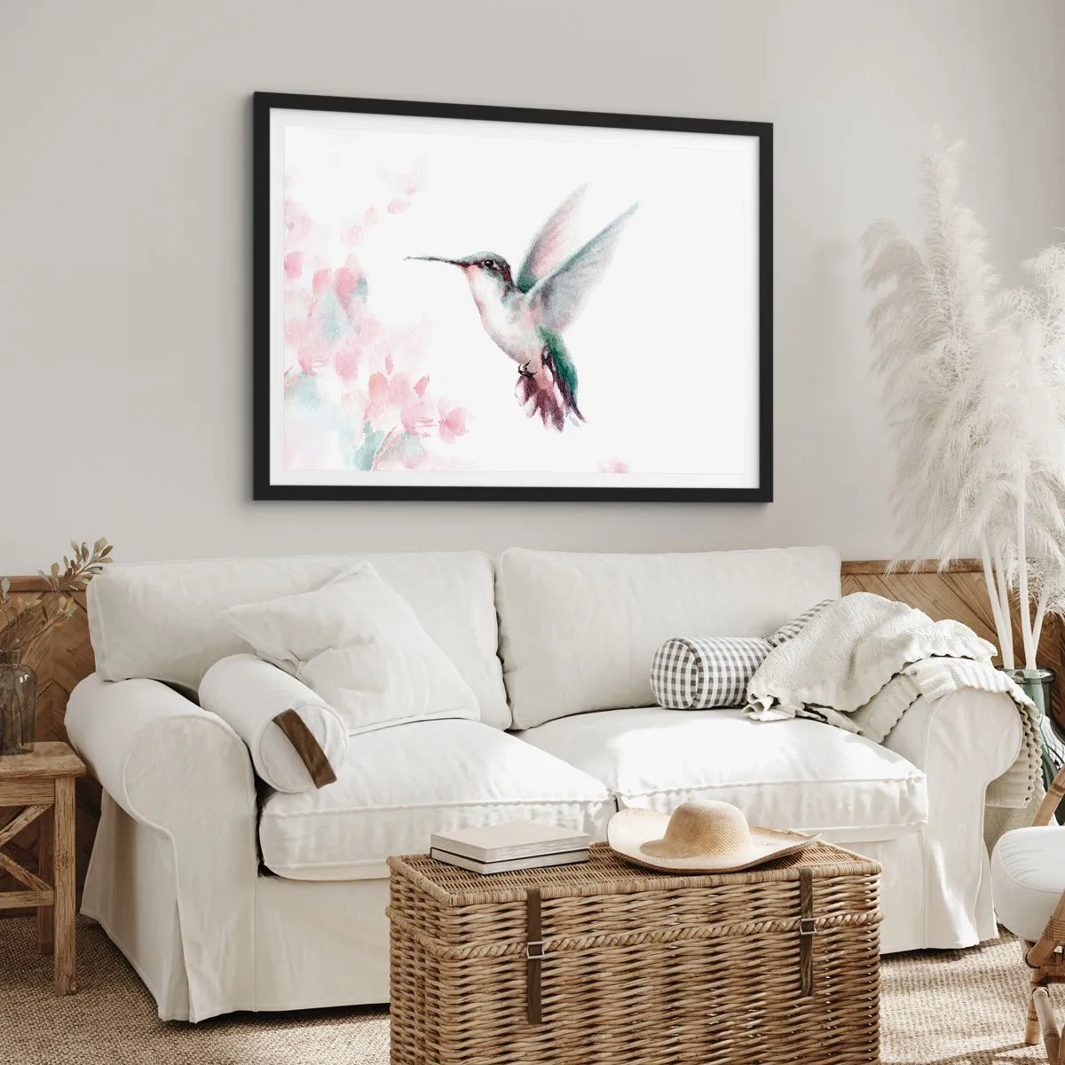 Poster in black frame - Stopped in Flutter - 100x70 cm