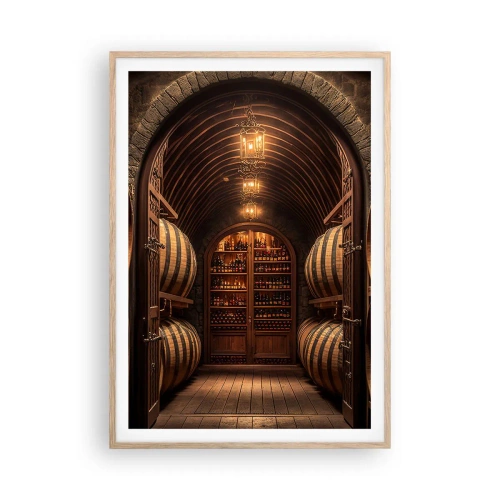 Poster in light oak frame - Atmospheric Cellar - 70x100 cm