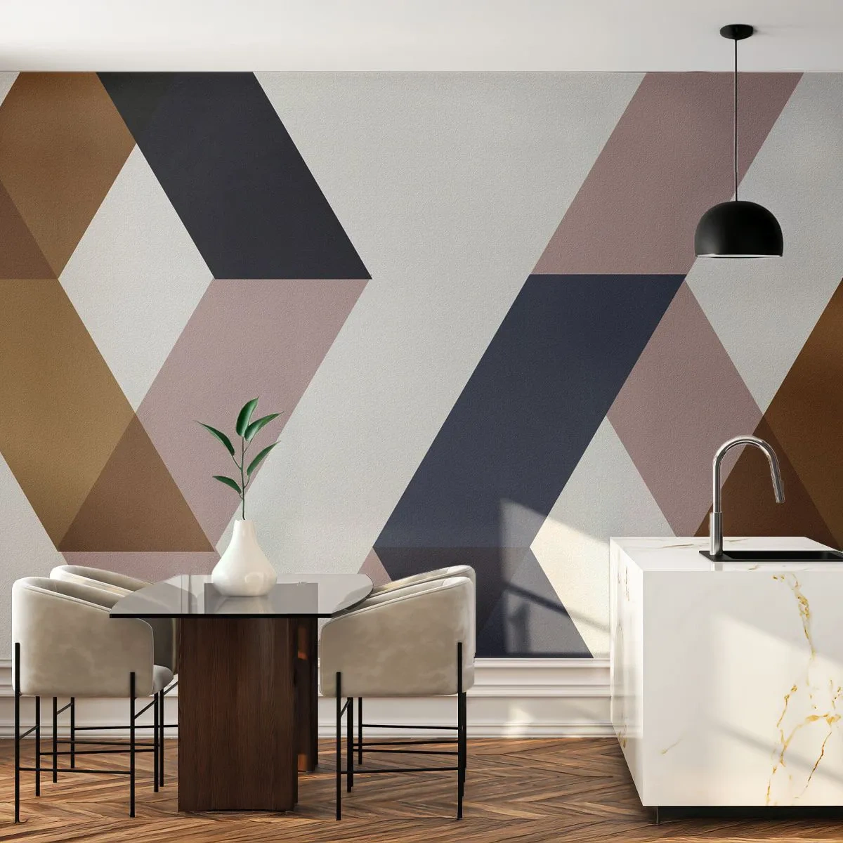 Self-Adhesive Photo Wallpaper Deluxe Sticker - Planes and Angles - Abstraction, Piece, Modern Art - 450x315 cm