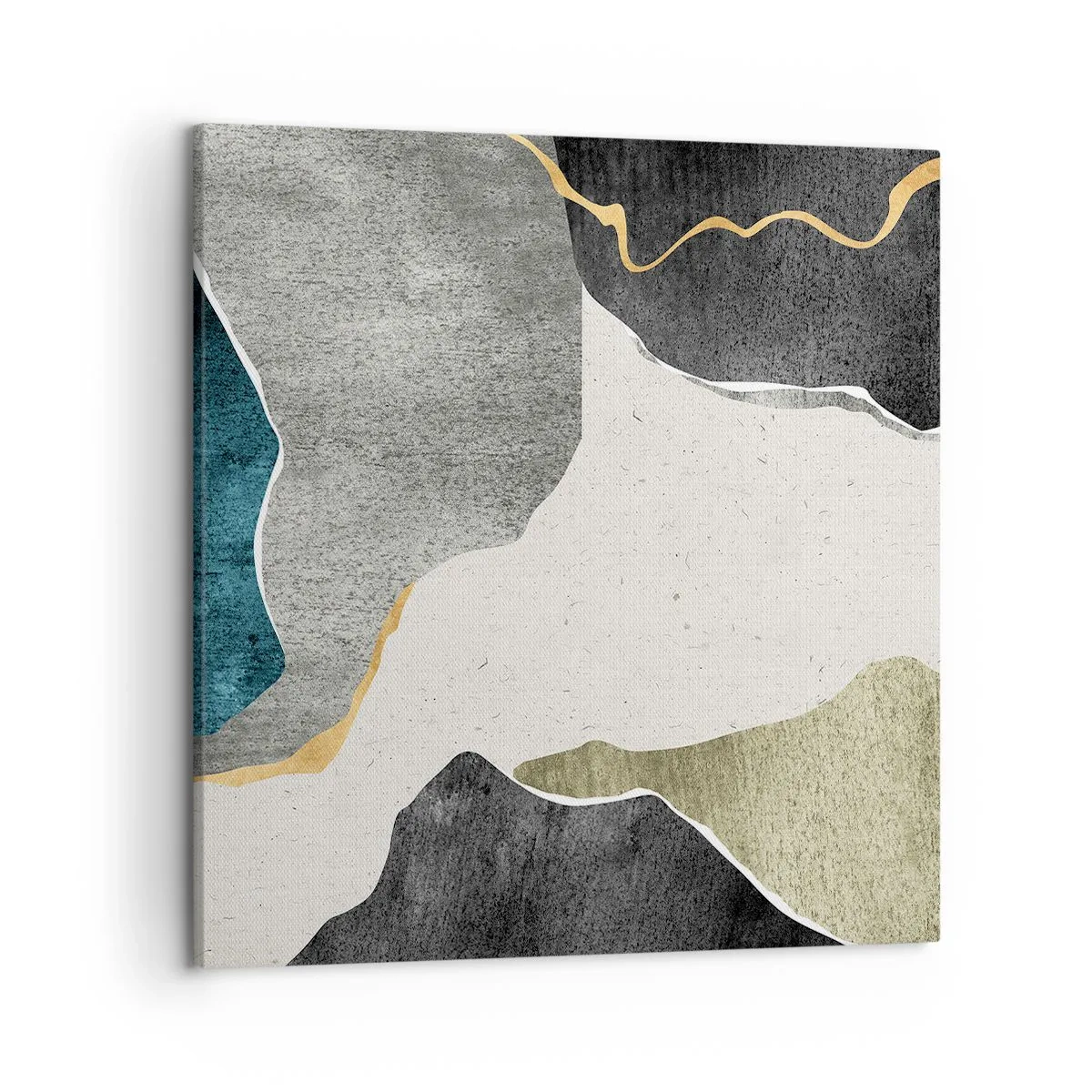 Canvas picture - Mosaic Composition with a Gold Thread - 50x50 cm