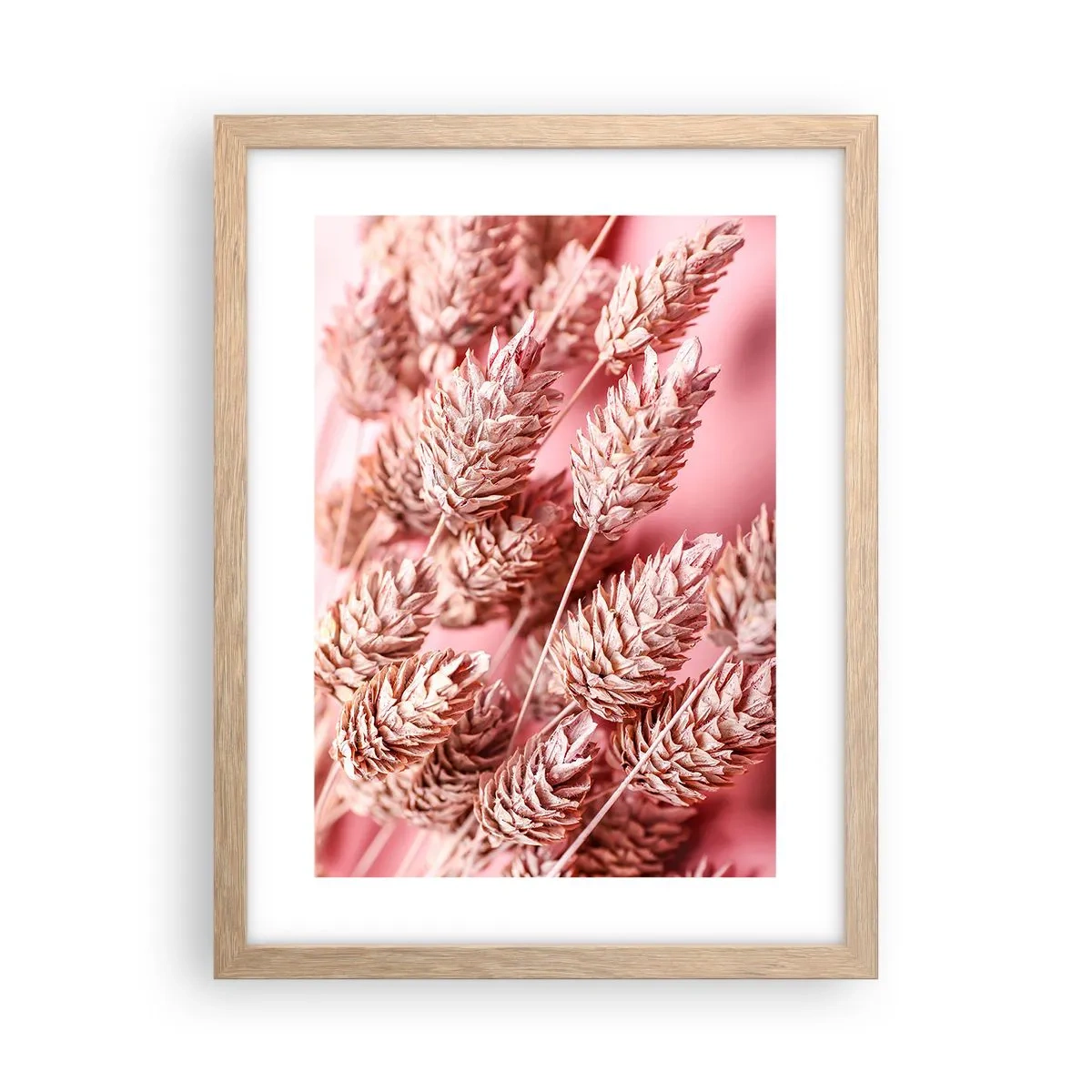 Poster in light oak frame - Flowery Cascade in Pink - 30x40 cm