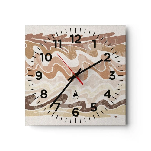 Wall clock - Clock on glass - Good Energy - Good Emotions - 40x40 cm