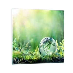 Glass picture - Green Planet - 40x40 cm