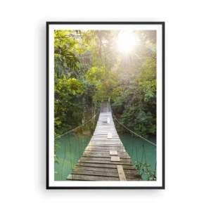 Poster in black frame - Azure Water in Azure Forest - 70x100 cm
